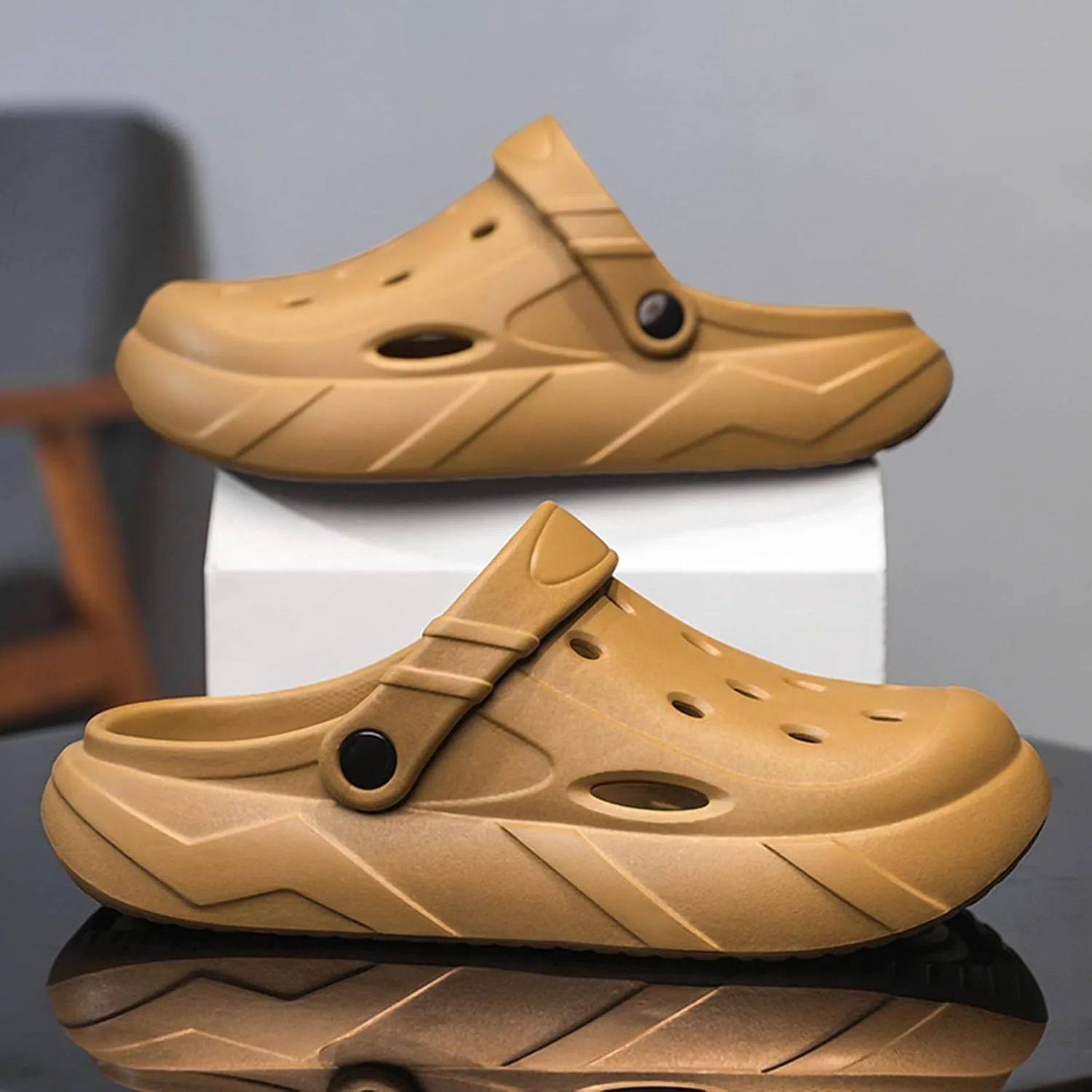 ihinzry Men's Women's Mules Clog Classic Platform Garden Clogs Waterproof Outdoor Slippers with Cushion Footbed