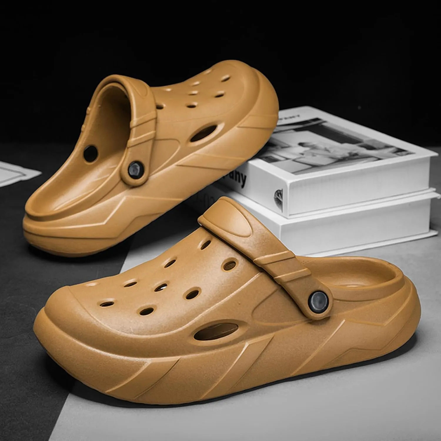 ihinzry Men's Women's Mules Clog Classic Platform Garden Clogs Waterproof Outdoor Slippers with Cushion Footbed
