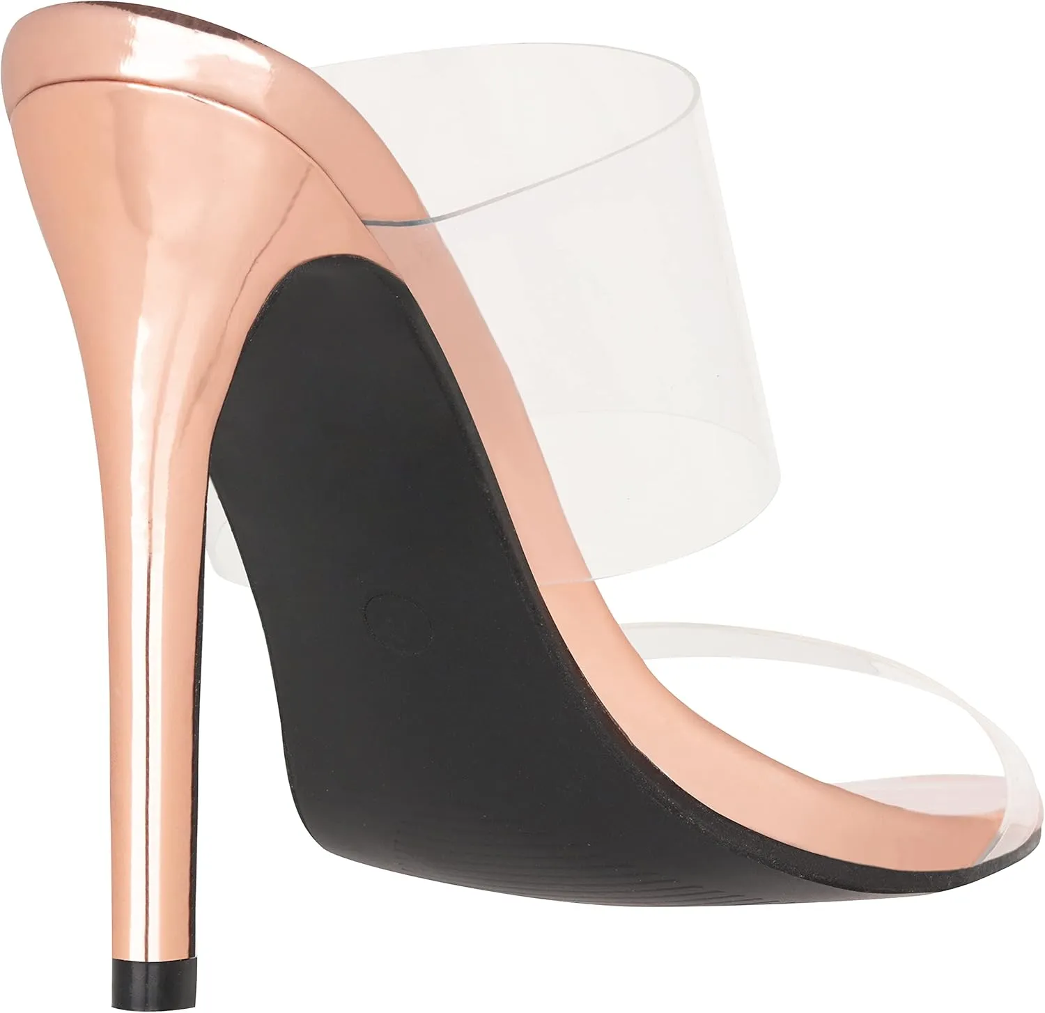 ILLUDE Women’s Clear Pointed Toe Sandals Stiletto Heels Transparent Strap High Heels Slip on Mules