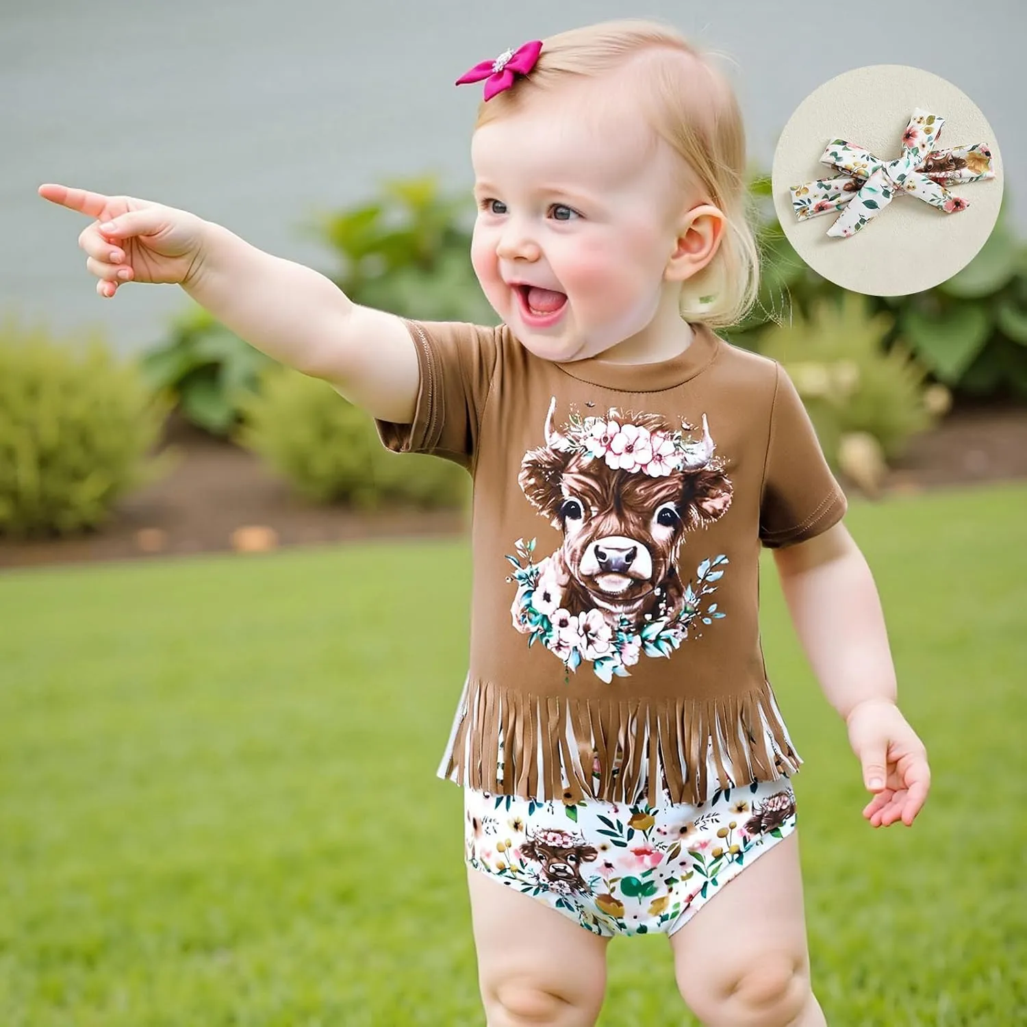Infant Baby Girl Summer Outfit Letter Short Sleeve T-Shirt Western Boots/Car Shorts Headband 3Pcs Set Cowgirl Outfit