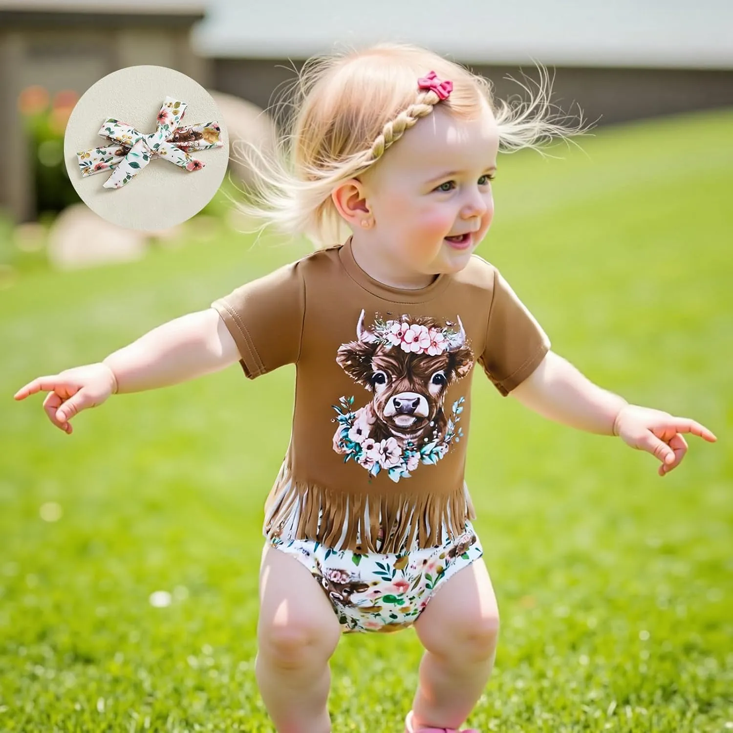 Infant Baby Girl Summer Outfit Letter Short Sleeve T-Shirt Western Boots/Car Shorts Headband 3Pcs Set Cowgirl Outfit