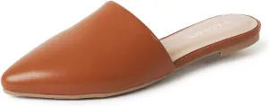 J. Adams Lennox Mules for Women - Closed Pointed Toe Flat Heel Slides