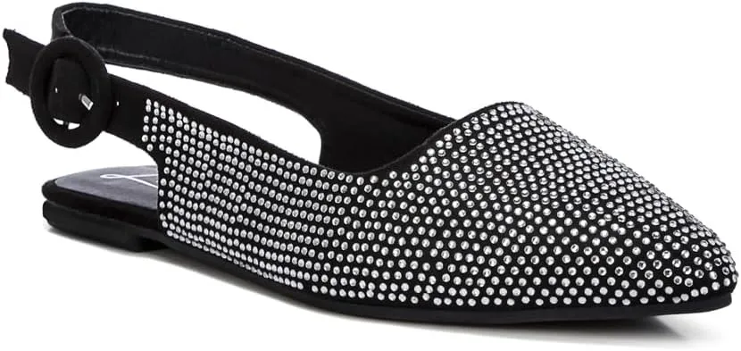 Jarisa Rhinestones Embellished Slingback Mules