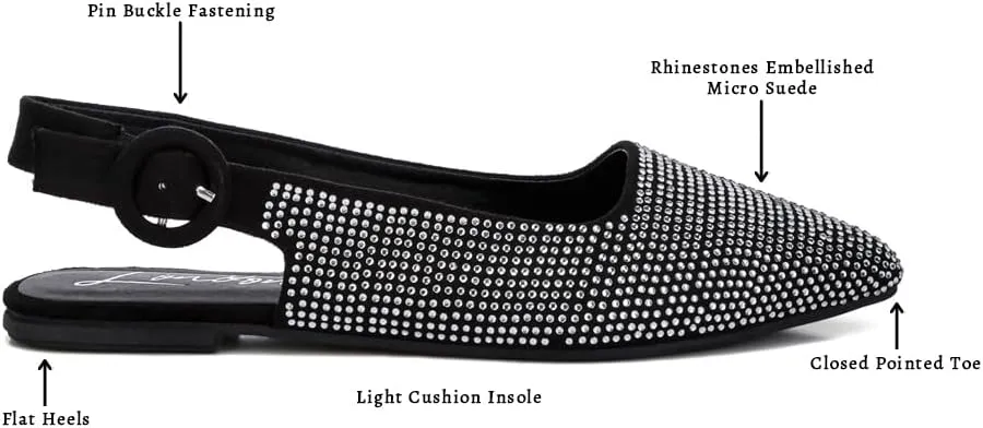 Jarisa Rhinestones Embellished Slingback Mules