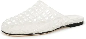 Jelly Shoes for Women Mesh Jelly Flat Sandals Closed Toe Slides Slip on Round Toe Summer Beach Slippers Mules
