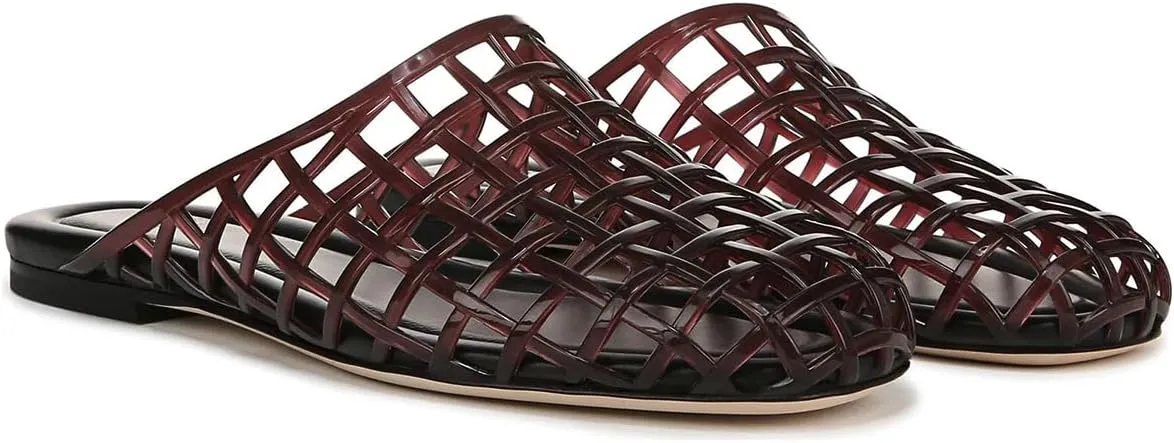 Jelly Shoes for Women Mesh Jelly Flat Sandals Closed Toe Slides Slip on Round Toe Summer Beach Slippers Mules