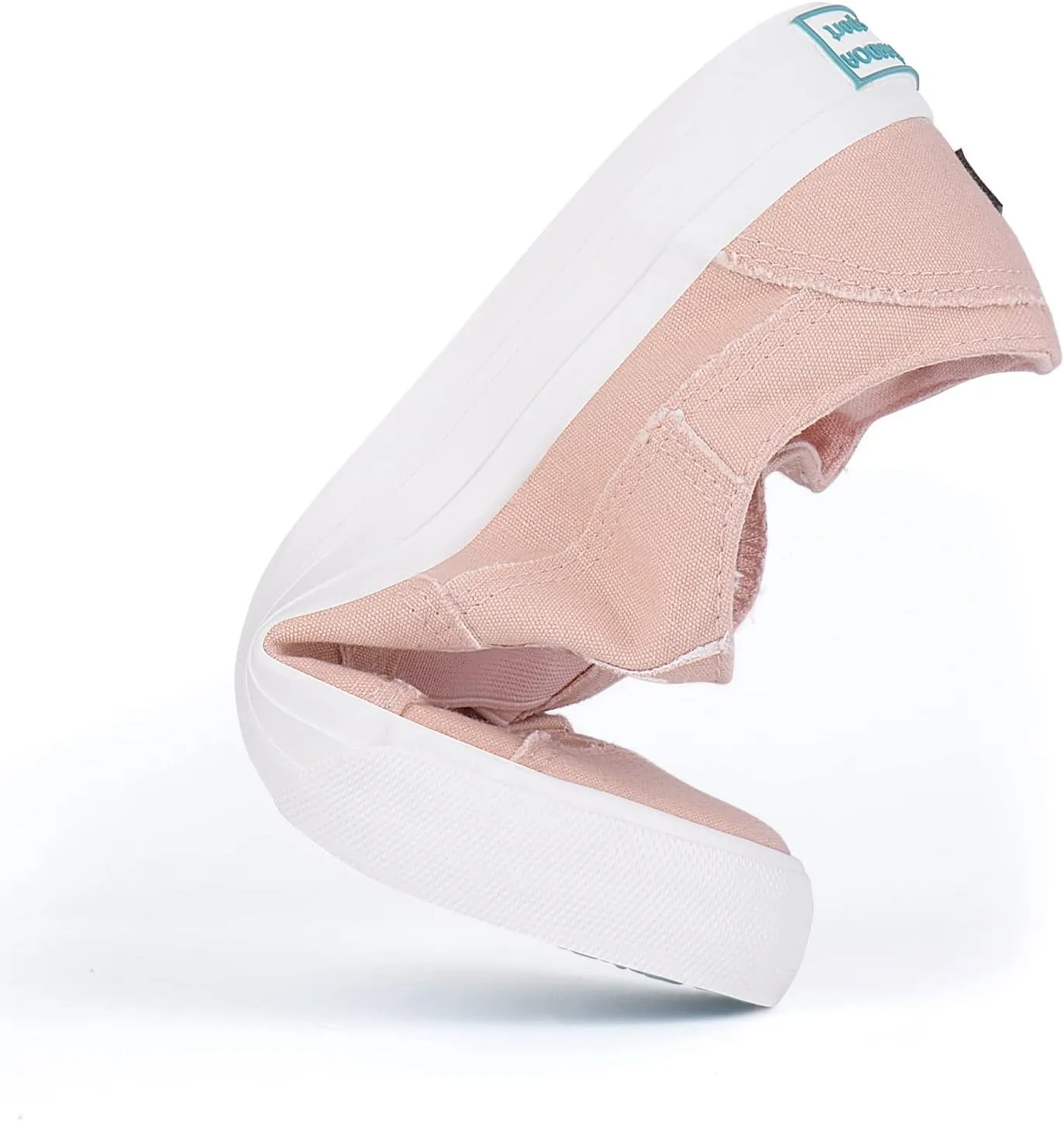 JENN ARDOR Women's Stylish Slip On Sneakers No Laces Elastic Low Top Canvas Sneakers Trendy Flats Comfortable Casual Walking Shoes