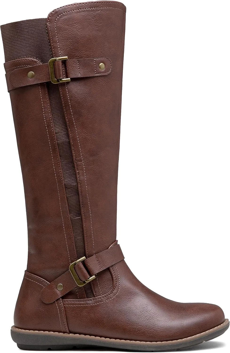 Jeossy Women's 9656 Knee-High Boots Fashion Riding Boots with Buckle