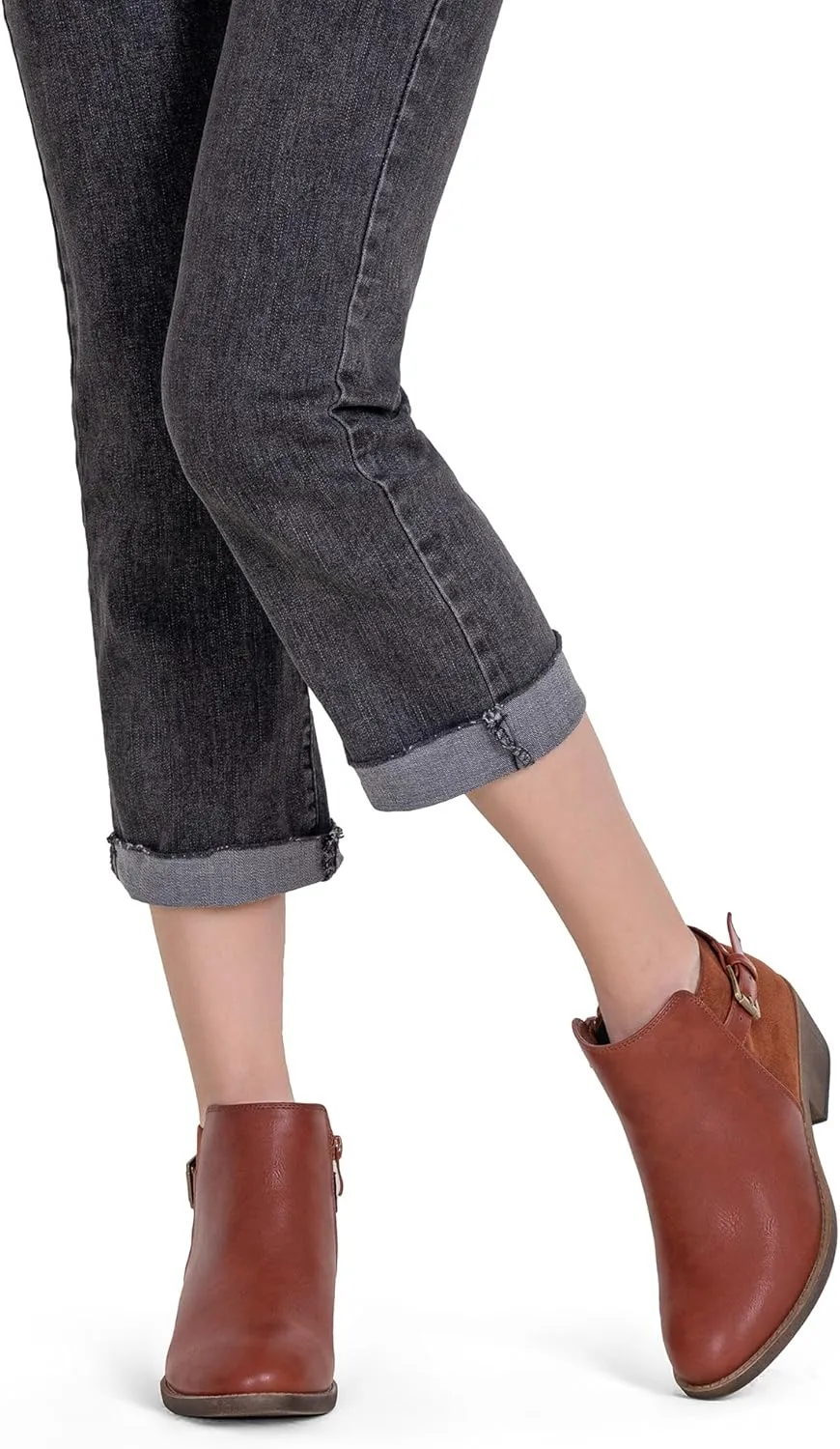 Jeossy Women’s Ankle Short Boots Western Chunky Low Heel Cowboy 9617 Booties with Zipper