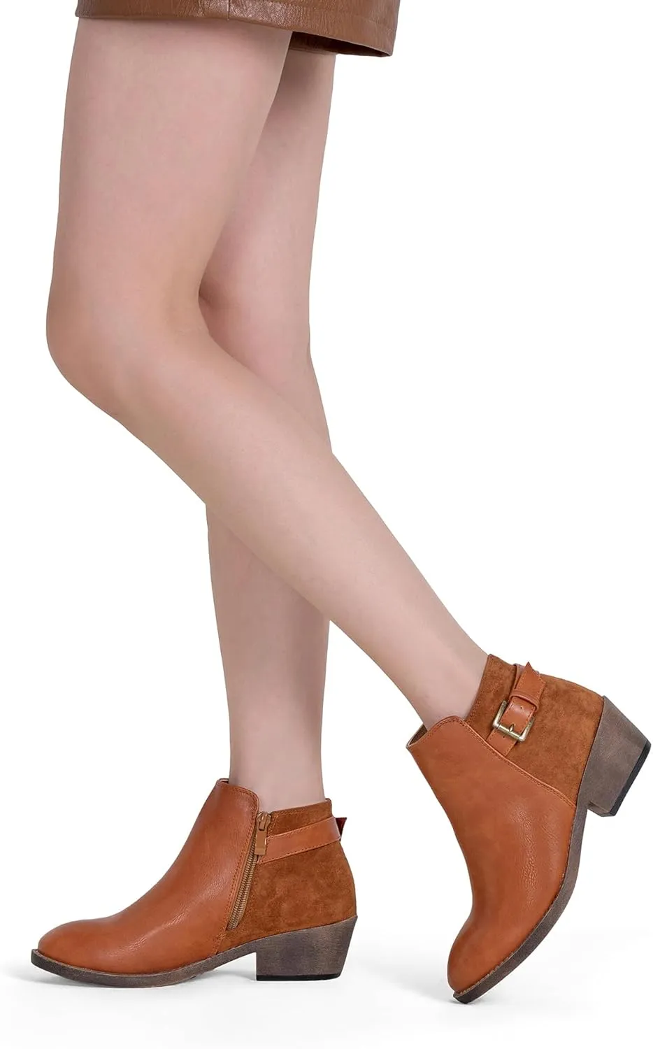 Jeossy Women’s Ankle Short Boots Western Chunky Low Heel Cowboy 9617 Booties with Zipper