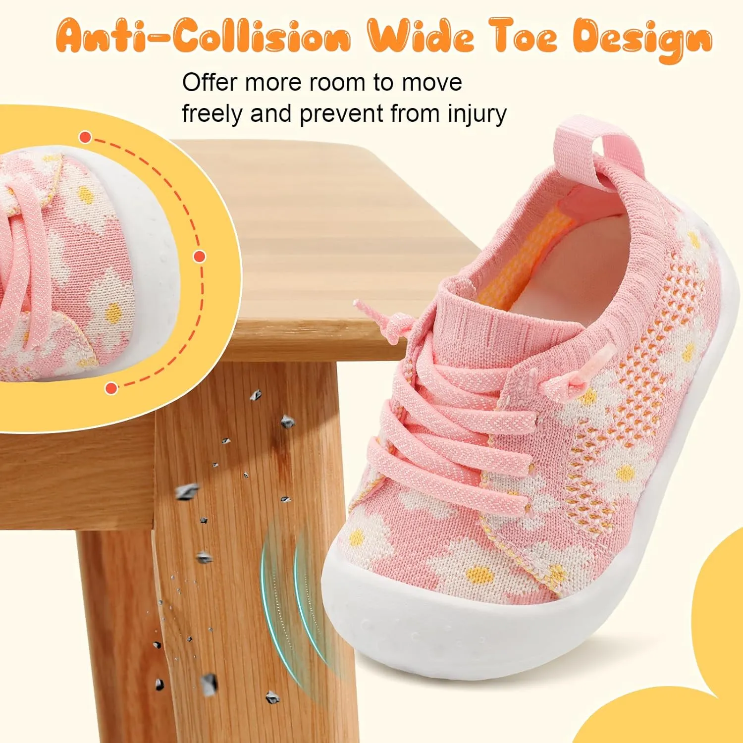 JIASUQI Baby Shoes for Toddler Boys Girls Sneakers Slip on Walking Shoes for Babies