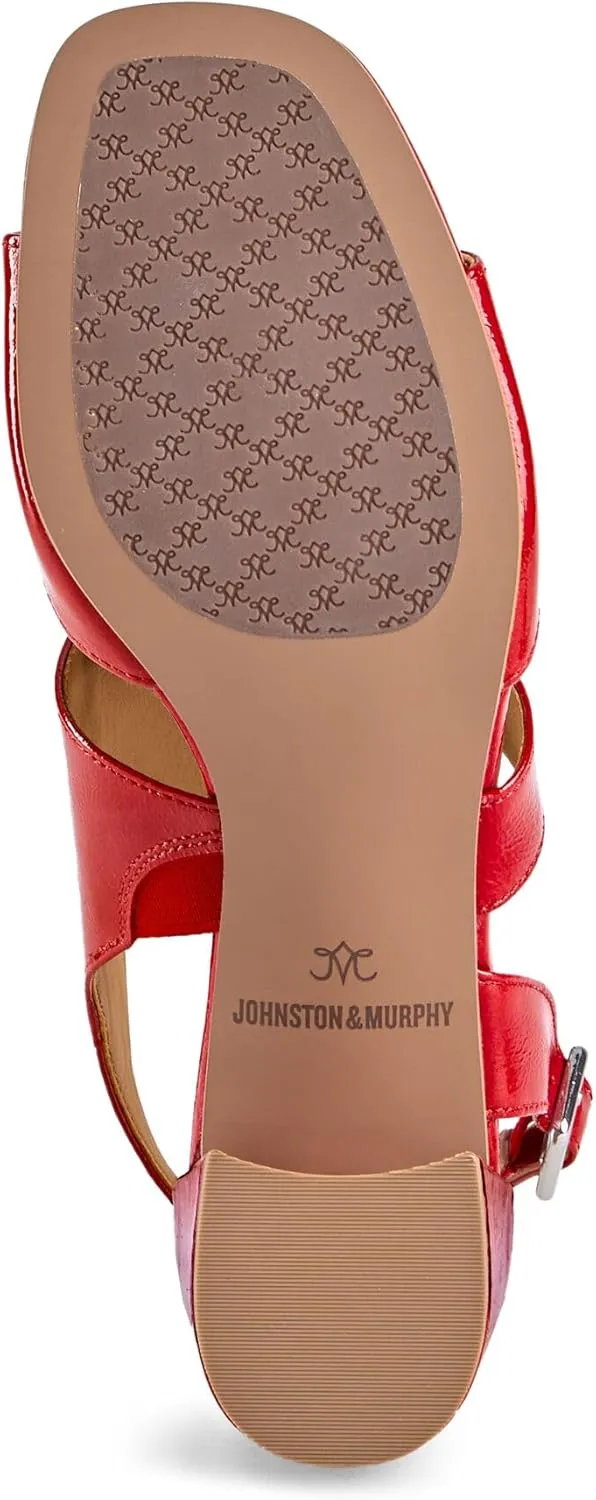 Johnston & Murphy Women’s Everly Asymmetrical Slide Sandals, 2.5” Slip On Heels for Women, Women’s Heeled Sandals