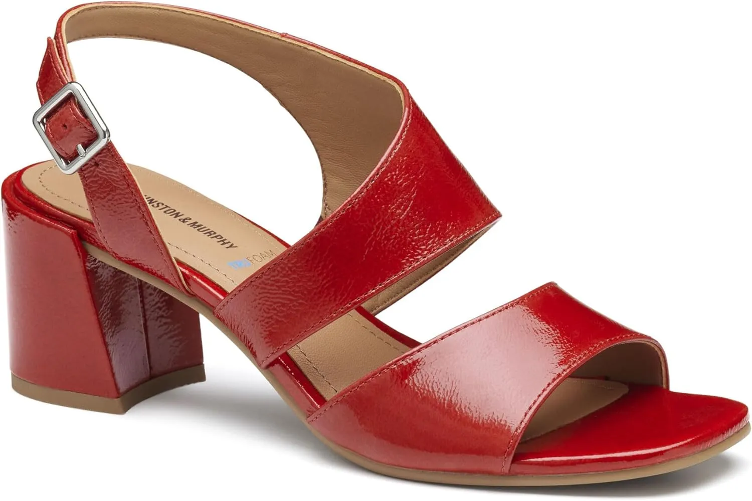 Johnston & Murphy Women’s Everly Asymmetrical Slide Sandals, 2.5” Slip On Heels for Women, Women’s Heeled Sandals