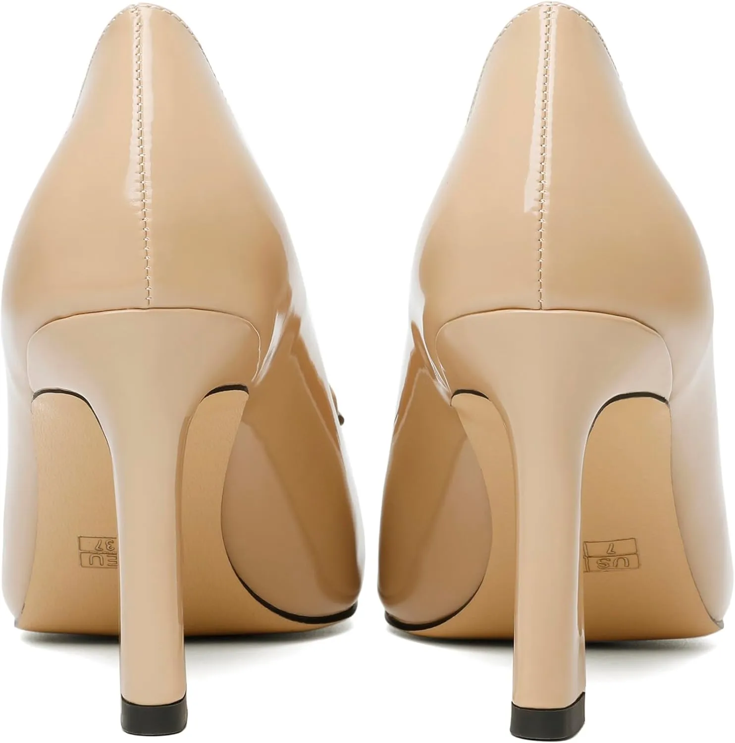 Joseywade Womens High Stilettos Heels Pointed Toe Pumps Slip-on Closed Toe Loafers 3.5 Inch Spool Heel Dress Shoes