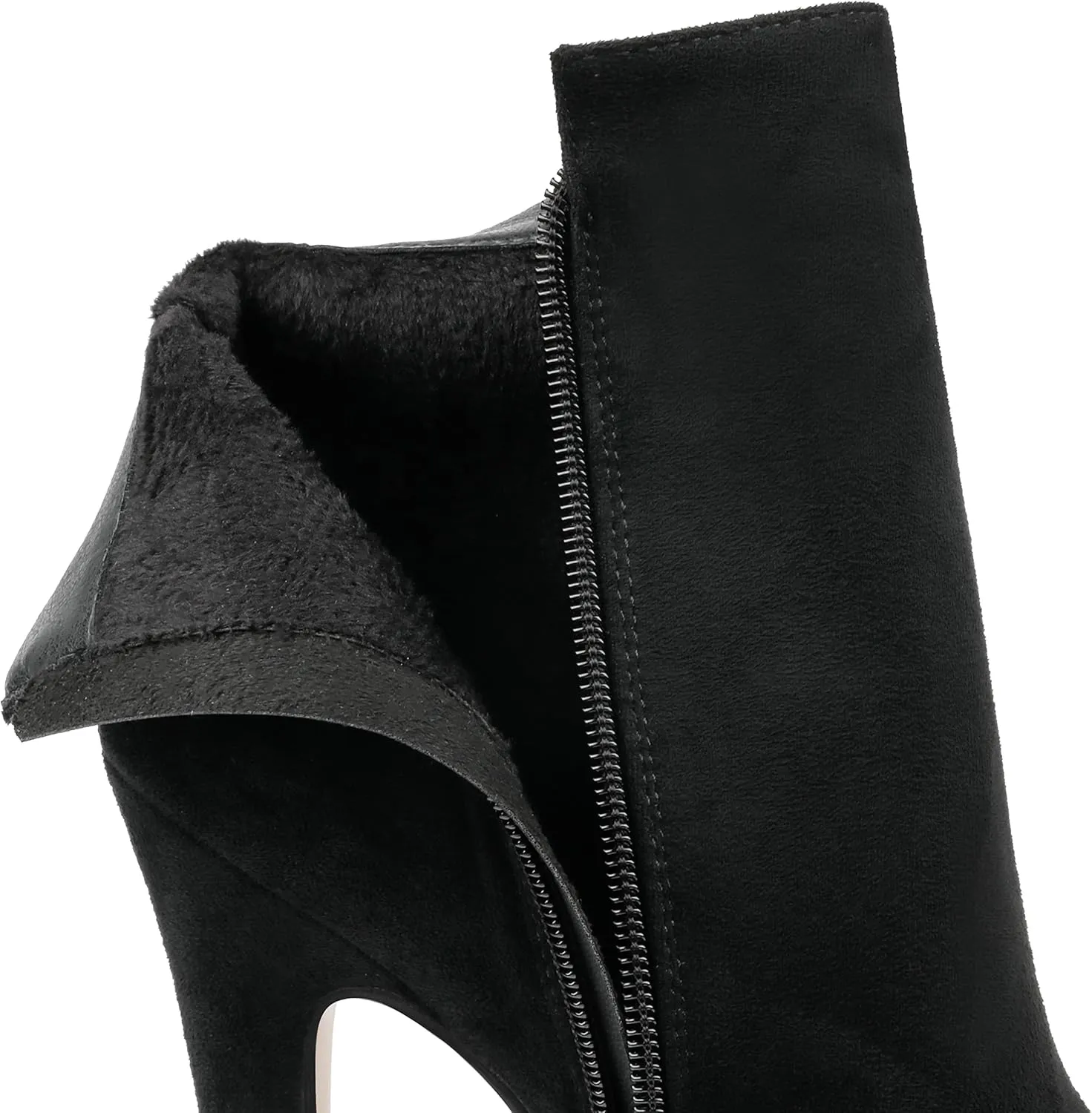 JOY IN LOVE Women's Platform Ankle Boots Zipper High Heels Shoes Short Booties