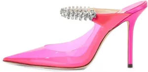 keleimusi Women's PVC Strap Pointed Toe Heeled Sandals Wedding Slide Mules for women
