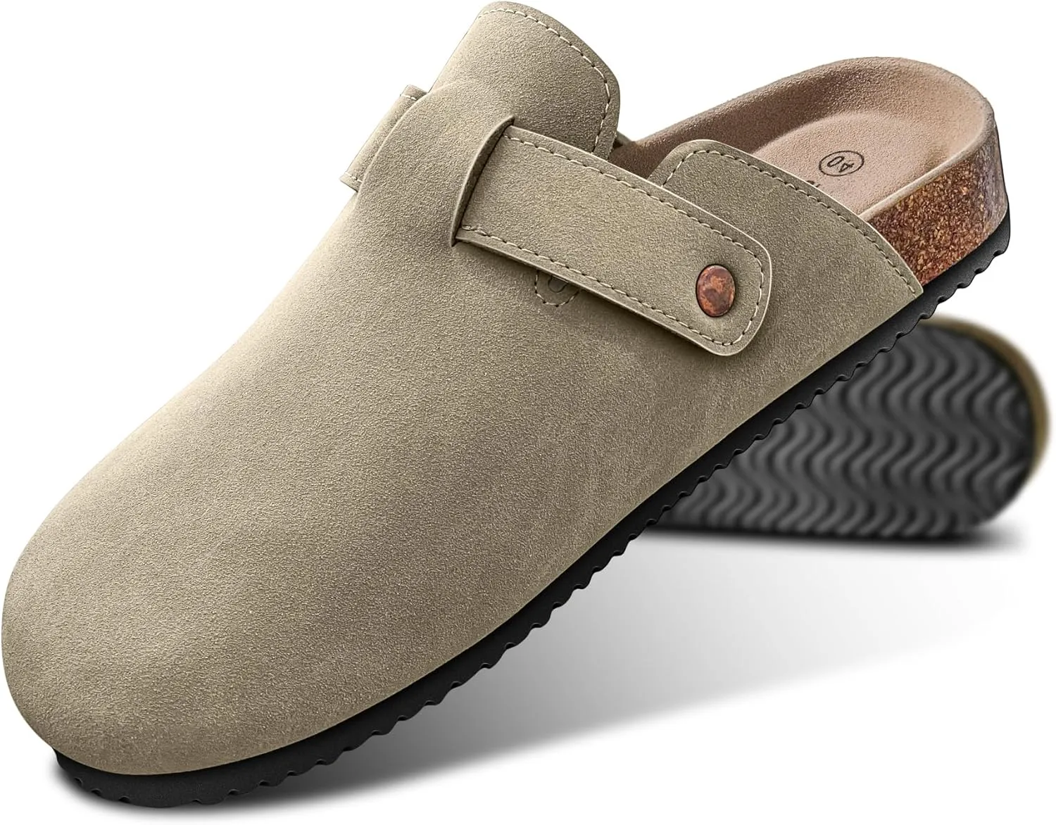 KEMISANT Women Clogs,Comfort Mules Slippers Nurse Work Shoes Sandals Unisex for Men Women with Cork-Footbed Cushion