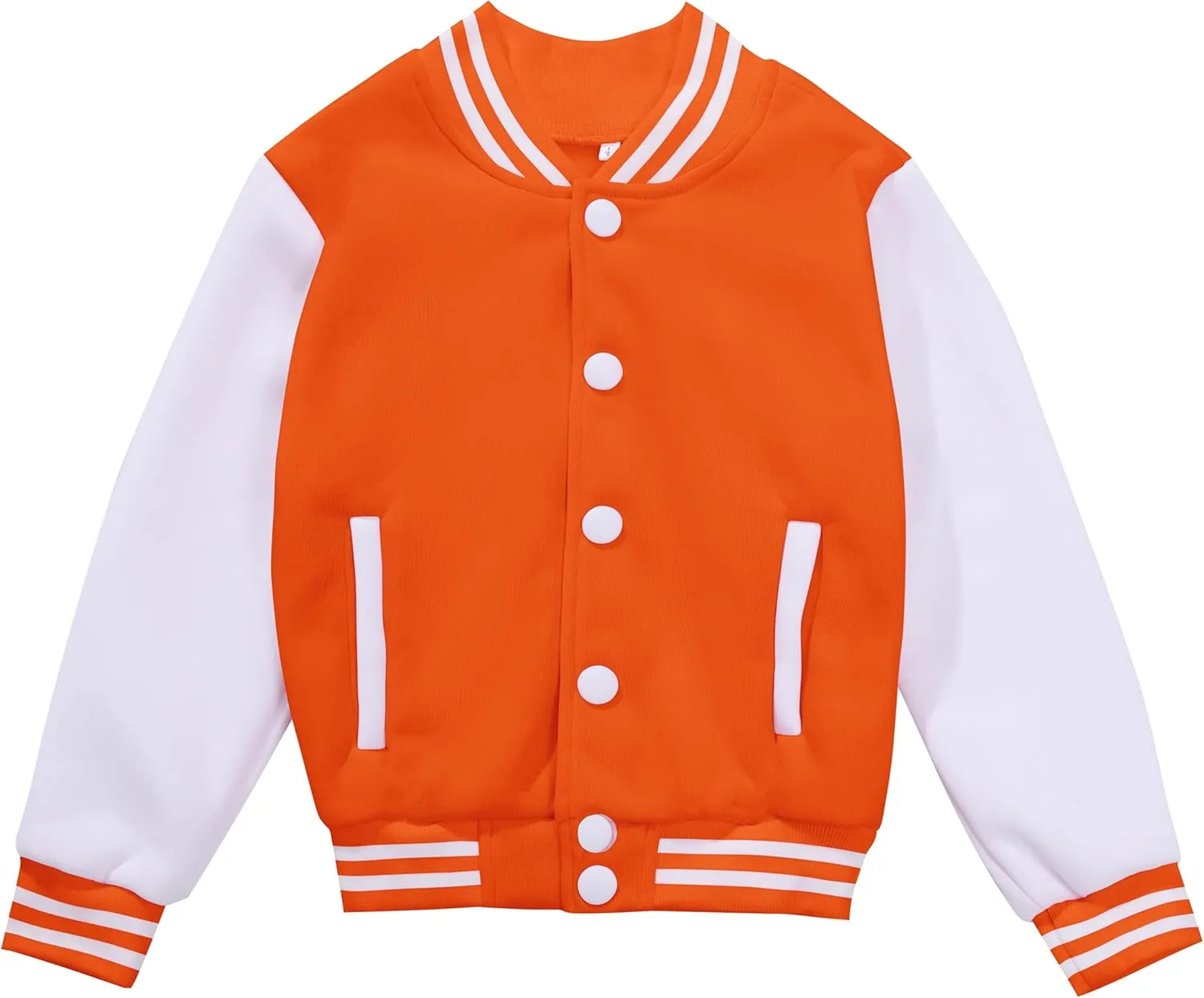 Kids Varsity Jacket Girls Boys Baseball Jacket Bomber Coat School Uniform with Pocket