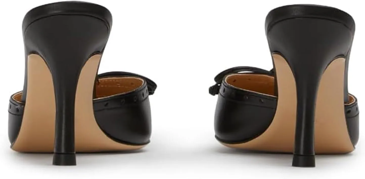 Kitten Heels for Women Dressy Pointed Toe Bow Heeled Sandals Vintage Mules Sexy Stiletto Heel Casual Pumps