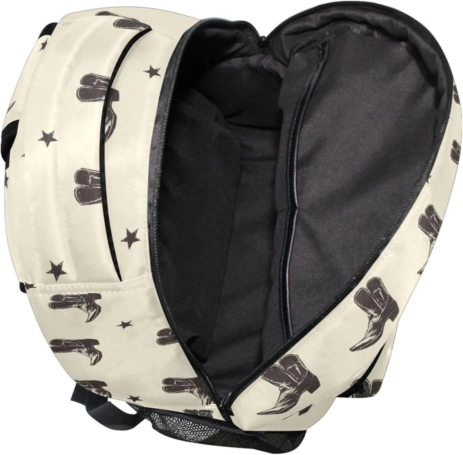 KLL Backpacks for Teens Boys Girls Waterproof Travel Laptop Backpack with Chest Strap for Travel Trip Western Cowboy Boots Spurs Primitive Charm