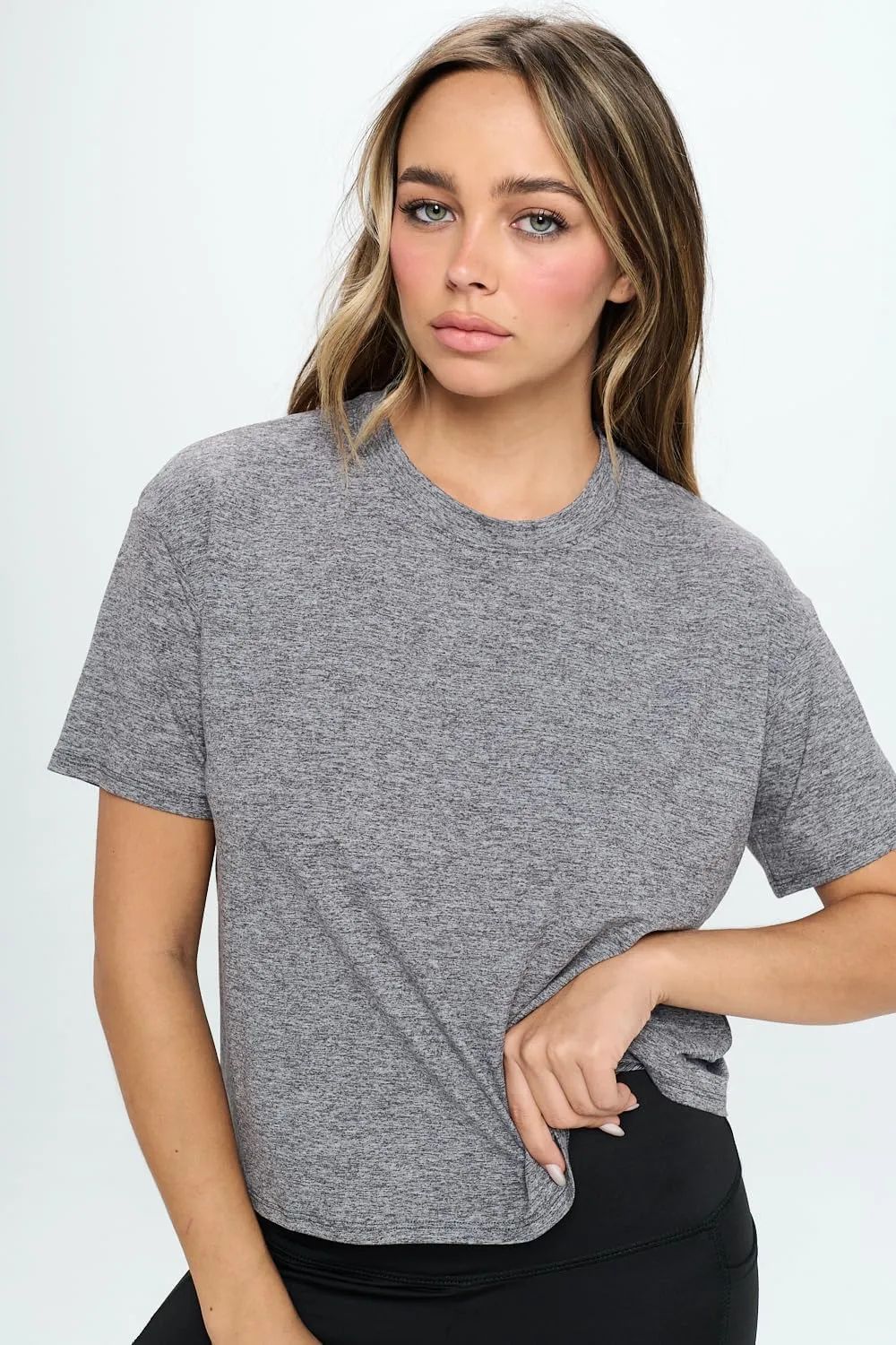 KNIT RIOT Women’s Crop Top – Short Sleeve Soft Boxy Crewneck Casual Active Workout Yoga Running Cropped Tee T Shirts
