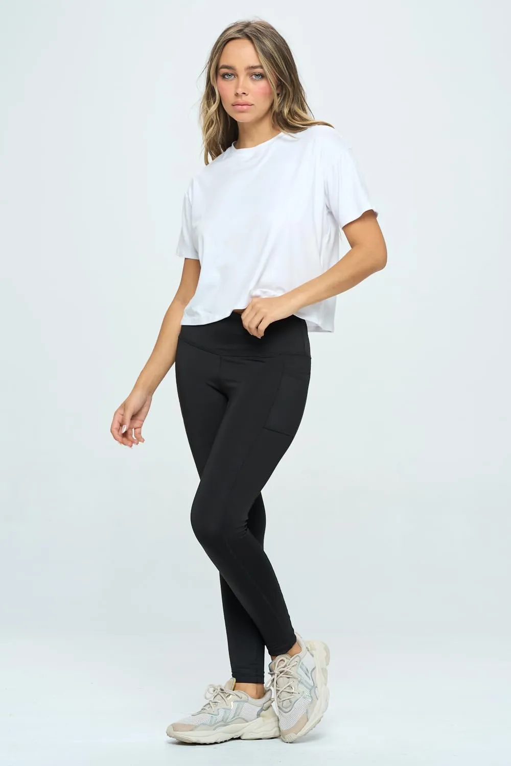 KNIT RIOT Women’s Crop Top – Short Sleeve Soft Boxy Crewneck Casual Active Workout Yoga Running Cropped Tee T Shirts