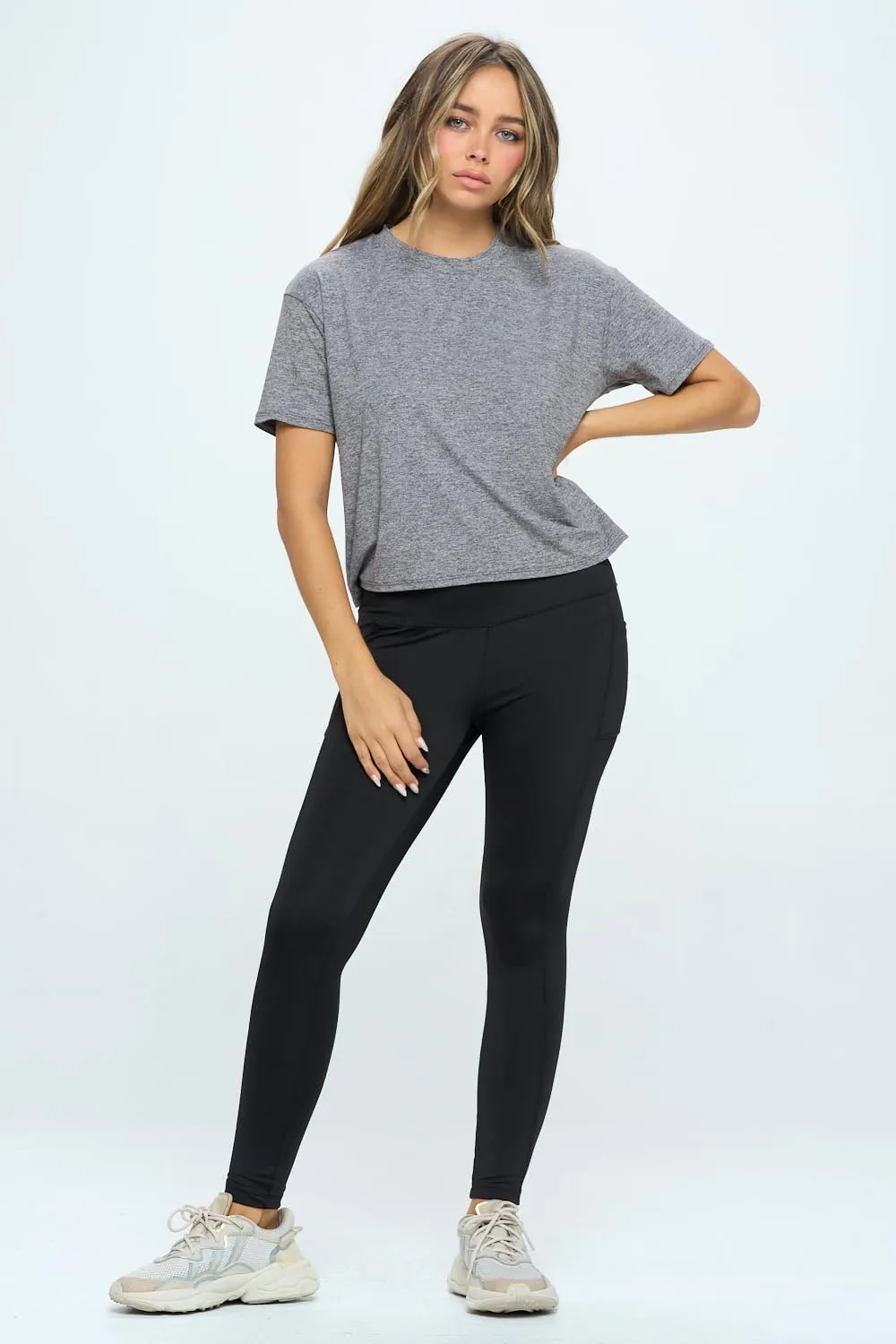 KNIT RIOT Women’s Crop Top – Short Sleeve Soft Boxy Crewneck Casual Active Workout Yoga Running Cropped Tee T Shirts