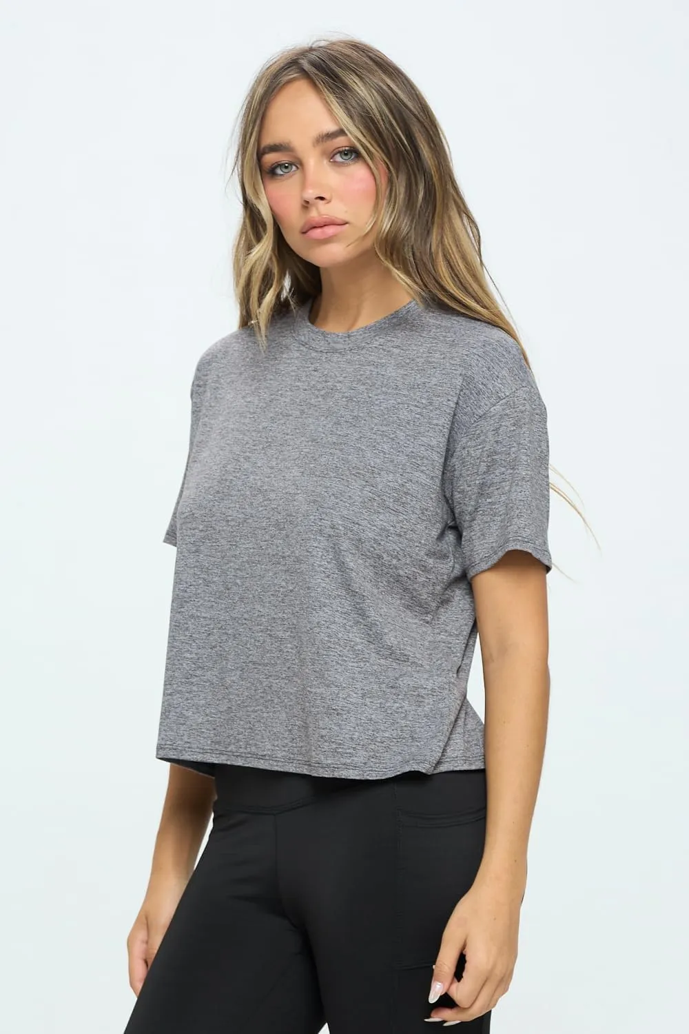 KNIT RIOT Women’s Crop Top – Short Sleeve Soft Boxy Crewneck Casual Active Workout Yoga Running Cropped Tee T Shirts