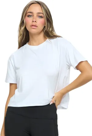 KNIT RIOT Women’s Crop Top – Short Sleeve Soft Boxy Crewneck Casual Active Workout Yoga Running Cropped Tee T Shirts