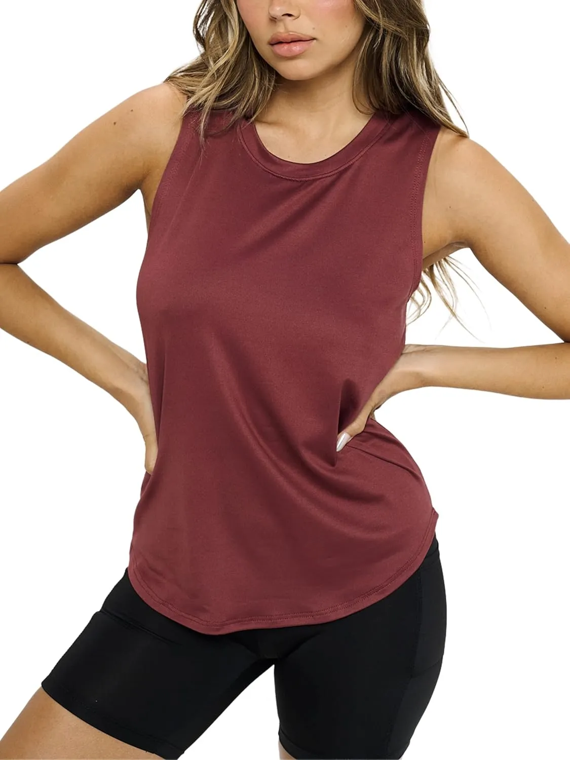 KNIT RIOT Women’s Muscle Tank Top – Sleeveless Slim Fit Soft Casual Basic Yoga Active Athletic Workout Running T Shirts
