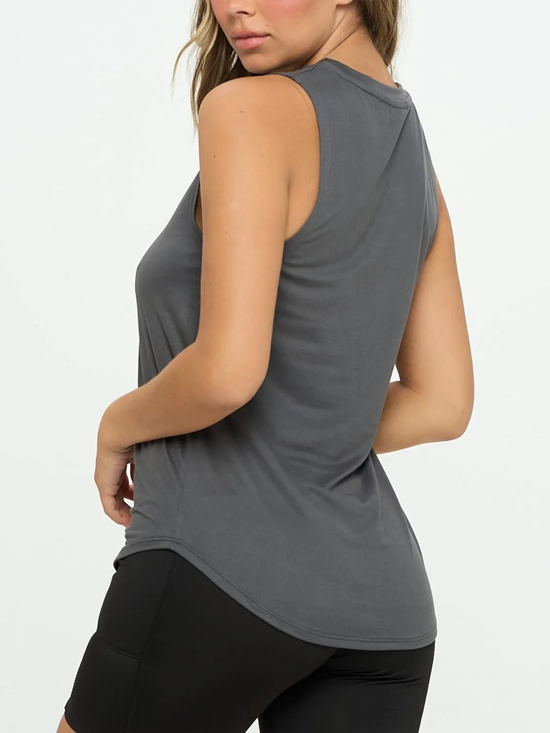 KNIT RIOT Women’s Muscle Tank Top – Sleeveless Slim Fit Soft Casual Basic Yoga Active Athletic Workout Running T Shirts