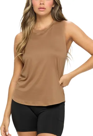 KNIT RIOT Women’s Muscle Tank Top – Sleeveless Slim Fit Soft Casual Basic Yoga Active Athletic Workout Running T Shirts