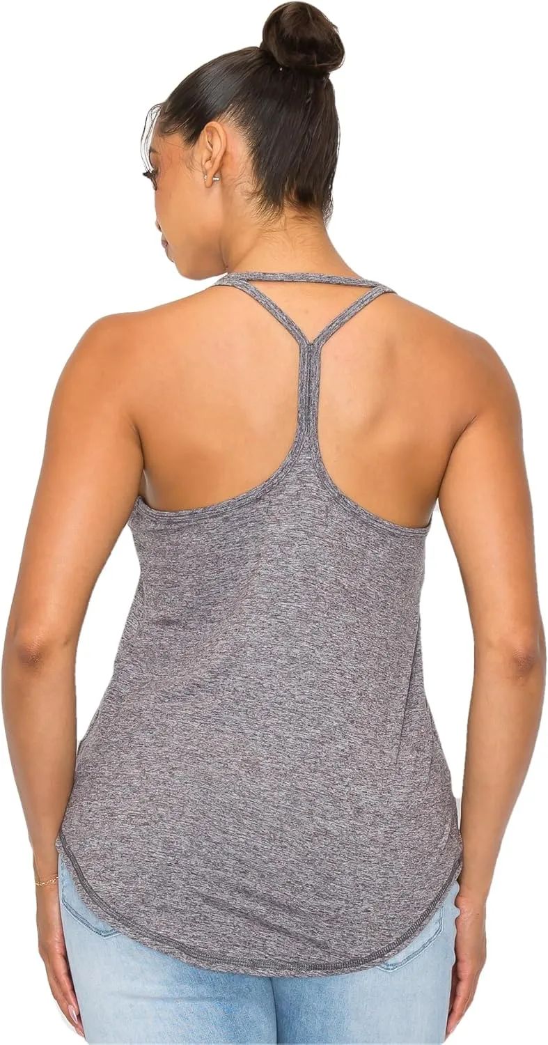 KNIT RIOT Women’s Sleeveless Tank Top – Strappy Y Back Soft Casual Yoga Active Athletic Gym Workout Running T Shirts