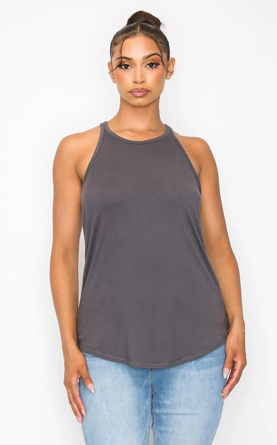 KNIT RIOT Women’s Sleeveless Tank Top – Strappy Y Back Soft Casual Yoga Active Athletic Gym Workout Running T Shirts