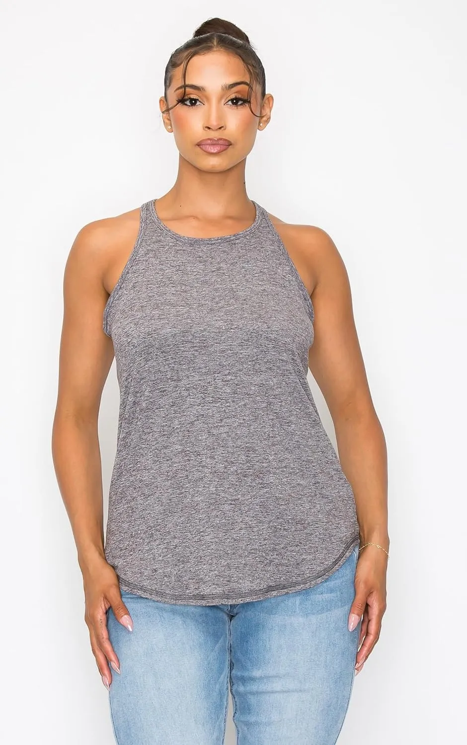 KNIT RIOT Women’s Sleeveless Tank Top – Strappy Y Back Soft Casual Yoga Active Athletic Gym Workout Running T Shirts