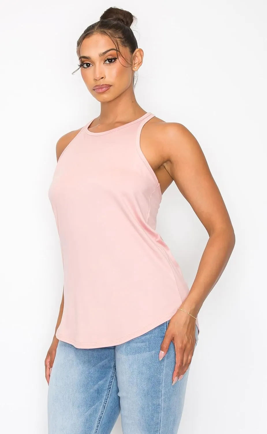 KNIT RIOT Women’s Sleeveless Tank Top – Strappy Y Back Soft Casual Yoga Active Athletic Gym Workout Running T Shirts