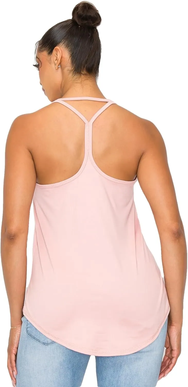 KNIT RIOT Women’s Sleeveless Tank Top – Strappy Y Back Soft Casual Yoga Active Athletic Gym Workout Running T Shirts