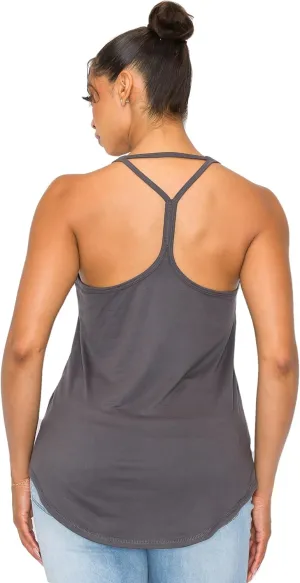KNIT RIOT Women’s Sleeveless Tank Top – Strappy Y Back Soft Casual Yoga Active Athletic Gym Workout Running T Shirts