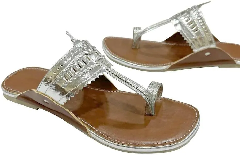 Kolhapuri Chappal For Women's Indian Flat Flip Flop Kolhapuri Sandals For Women Ethnic s Casual Mojaris