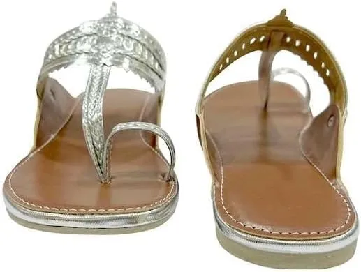 Kolhapuri Chappal For Women's Indian Flat Flip Flop Kolhapuri Sandals For Women Ethnic s Casual Mojaris