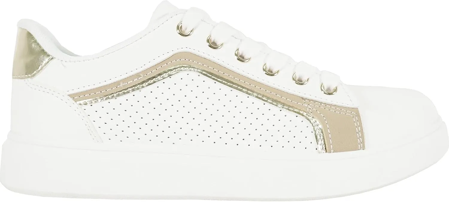 KOZI Women Comfort Platform Fashion Sneaker Wedge Oxford Lace-up Shoe MG Collection with Removable Insole