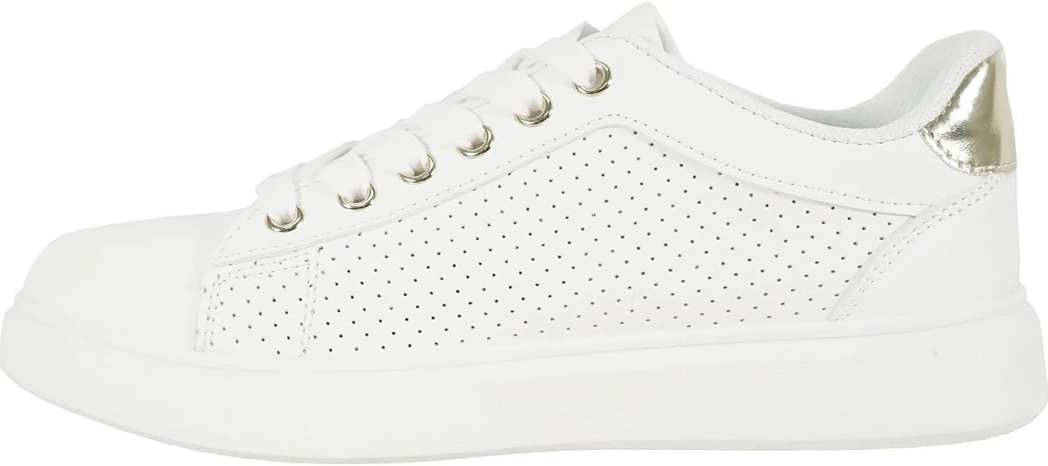 KOZI Women Comfort Platform Fashion Sneaker Wedge Oxford Lace-up Shoe MG Collection with Removable Insole