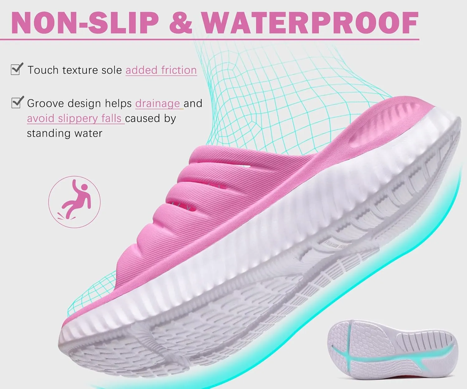 KuaiLu Womens Recovery Sandals With Comfortable Plantar Fasciitis Support,Ladies Orthotic Open Toe Sport Slides Thick Cushion Reduces Stress on Feet,Joints & Back Post-Exercise