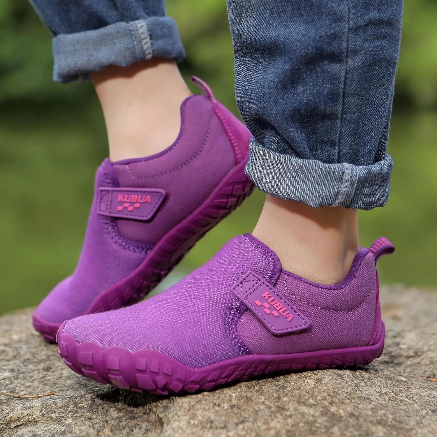 KUBUA Kids Barefoot Shoes Boys Girls Slip On Minimalist Sneakers for Walking Tennis Athletic Hiking Toddler Little Big Kid