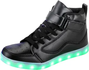 KUNWFNIX Light Up High Top Adult LED Sneakers - Multicolor, Men's & Women's - Glow in The Dark - USB Rechargeable - Dancing Parties