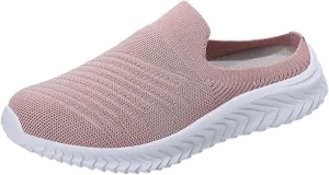 Ladies Lightweight Knitted Mesh Fabric Non-Slip Rubber Soles Garden Shoes Breathable Beach Shoes Clogs Mules Shoes