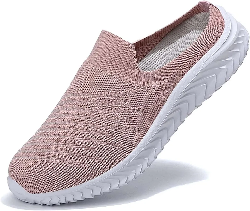 Ladies Lightweight Knitted Mesh Fabric Non-Slip Rubber Soles Garden Shoes Breathable Beach Shoes Clogs Mules Shoes