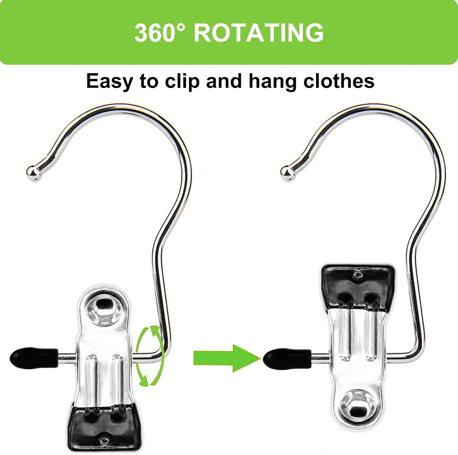 Laundry Hooks Hanging Clips Clothes Pins Closet Hanger Organizer Clamps Socks Towel Clips Heavy Duty Clothespins Bulk Hanger Clips for Closet Travel Pants Socks Handbags, 50 Pack