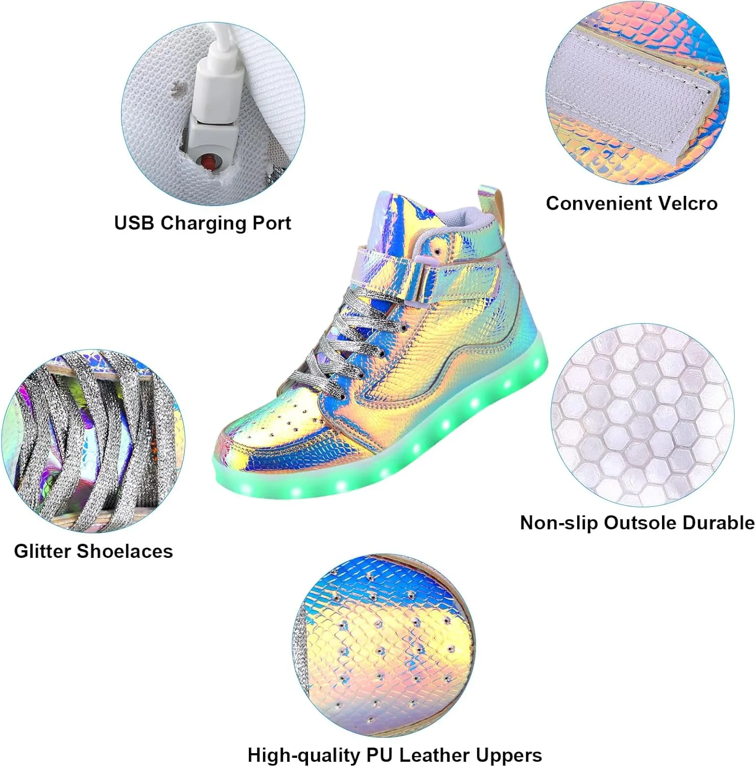 Light Up Shoes Men Women LED Shoes USB Charging Adult High Top LED Sneakers Glow in The Dark Footwear for Dancing Party Festivals Festivals
