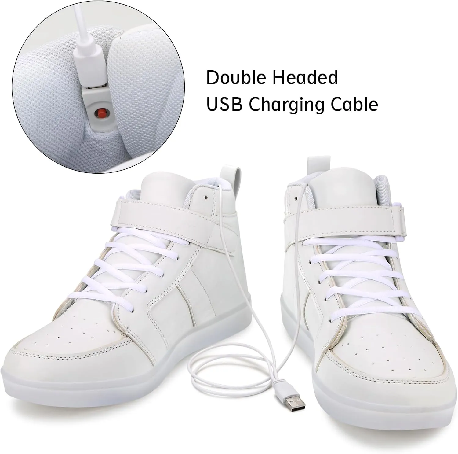 Light Up Shoes Men Women LED Shoes USB Charging Adult High Top LED Sneakers Glow in The Dark Footwear for Dancing Party Festivals Festivals